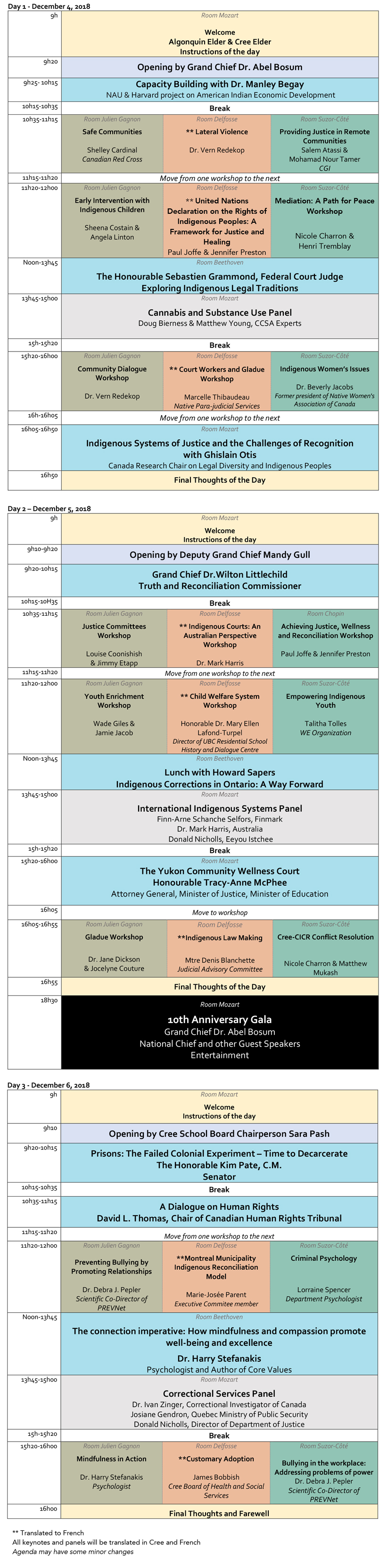 20181130 Conference Agenda